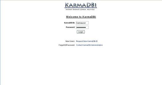 KarmaDBi Login Page
